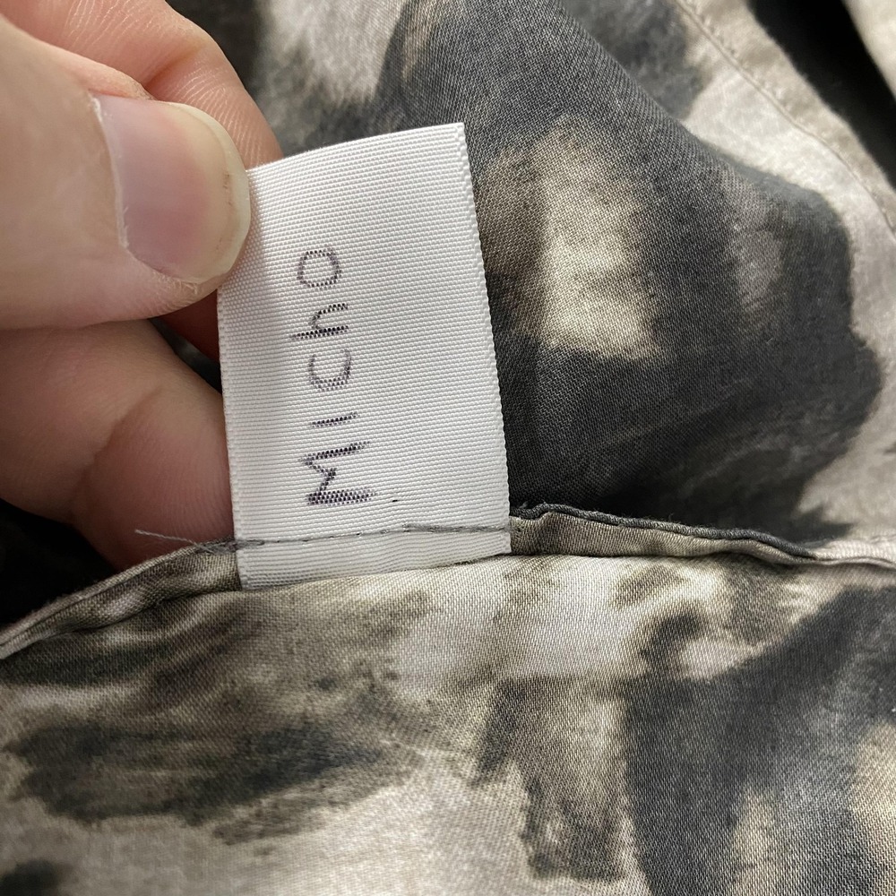 Talbots Shirt Womens 12 Gray Rose Floral Short Sleeve 100% Cotton Top Blouse - Picture 7 of 11